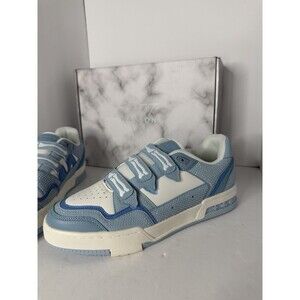 Watson Vulture-07 Men's Sneakers Blue White Low Top Hook & Loop Athletic